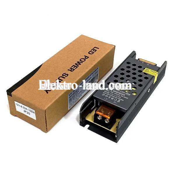 Блок питания 100W AVT-100-12V-8.3A мини (100Вт 12В 8.3А) компактный для светодиодной LED ленты, модулей, линеек.